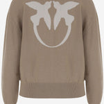MAGLIONE IN LANA E CASHMERE CON LOGO 105561 A2SIMZ2 PINKO 