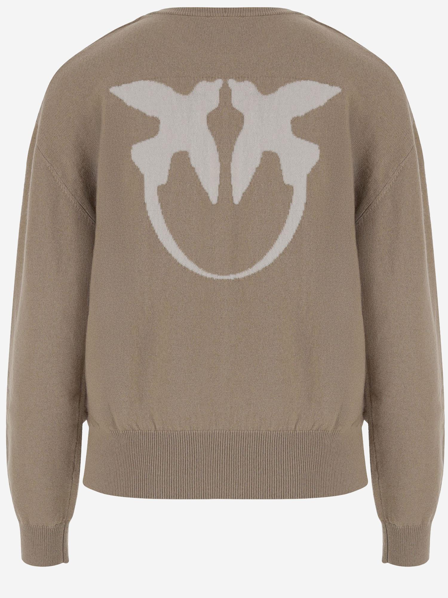 MAGLIONE IN LANA E CASHMERE CON LOGO 105561 A2SIMZ2 PINKO 