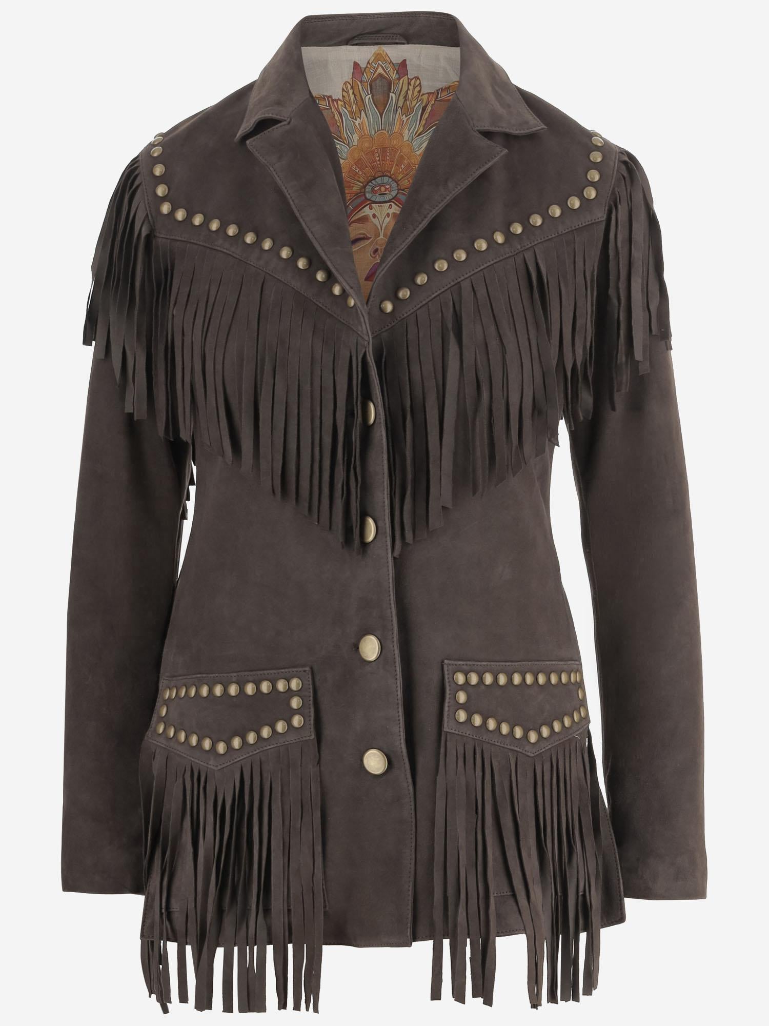 Giacca con frange in pelle scamosciata UN20 RSC309 UNCOMMON 