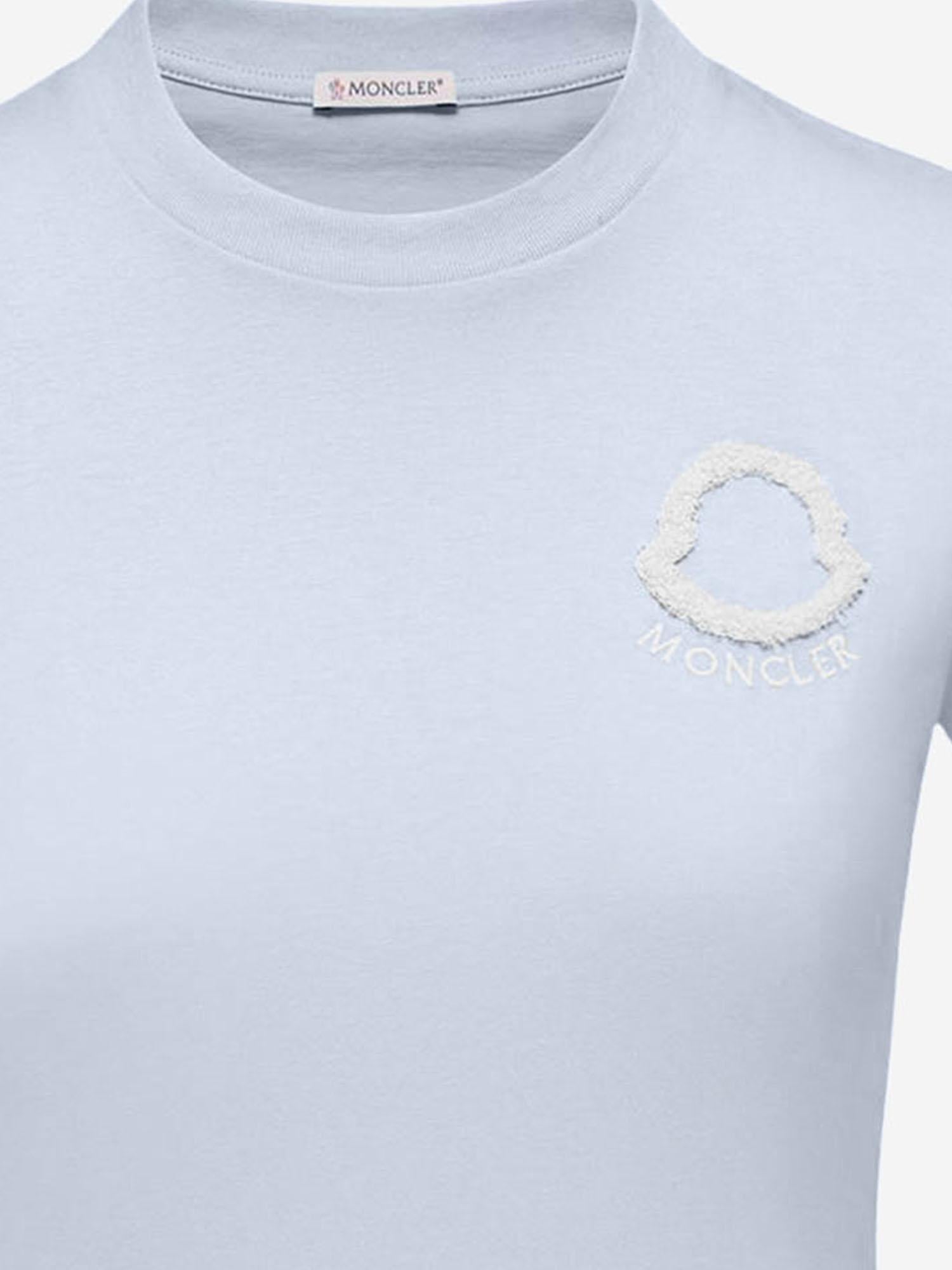 T-SHIRT IN COTONE CON LOGO RICAMATO 8C00061 89AUO700 MONCLER 