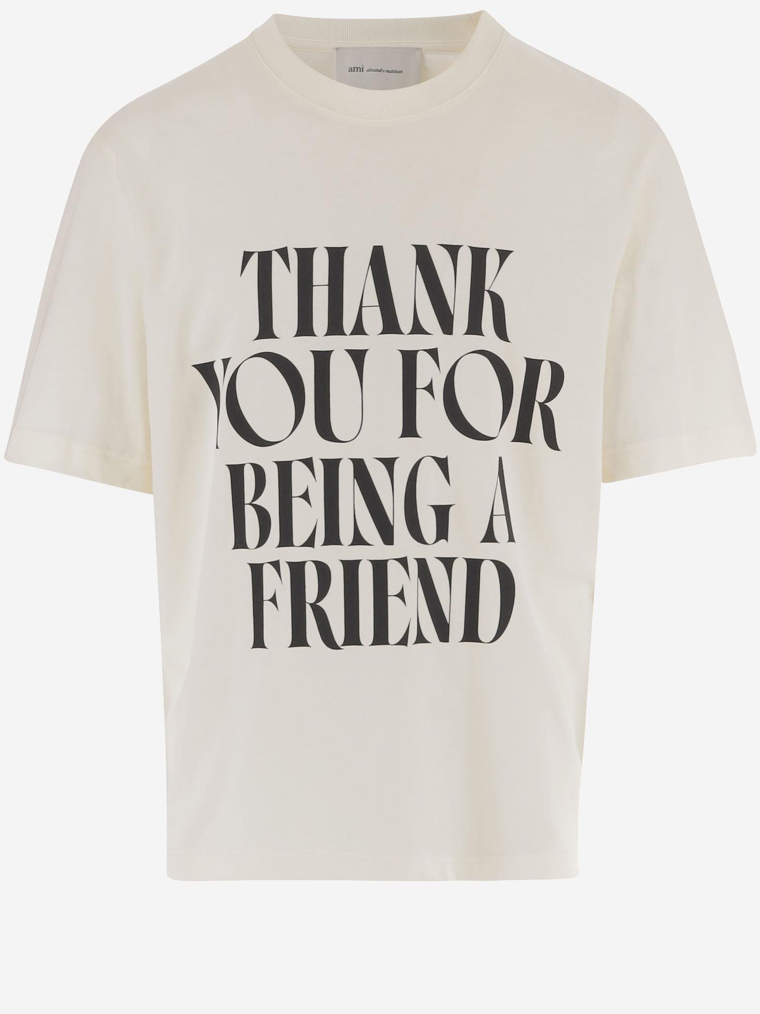 T-SHIRT IN COTONE CON STAMPA UTS384726 136 AMI 