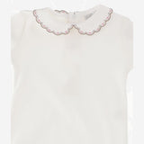 BODY IN COTONE CON COLLETTO RICAMATO BODY BEIGEROSA NICOLETTA FANNA KIDS 