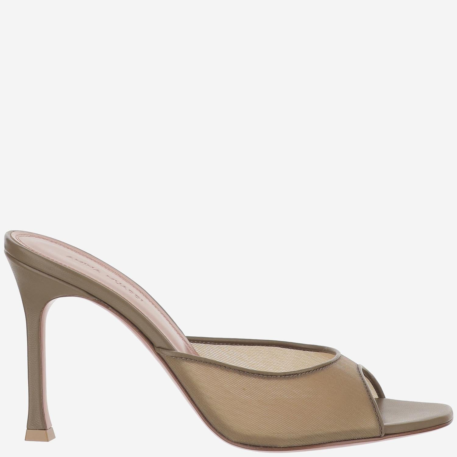 Mules Alexa in mesh ALEXAMESHSLIPPER 95TAUPE AMINA MUADDI 