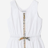 ABITO IN COTONE CON FINITURE CHECK 8117419 WHITE BURBERRY KIDS 