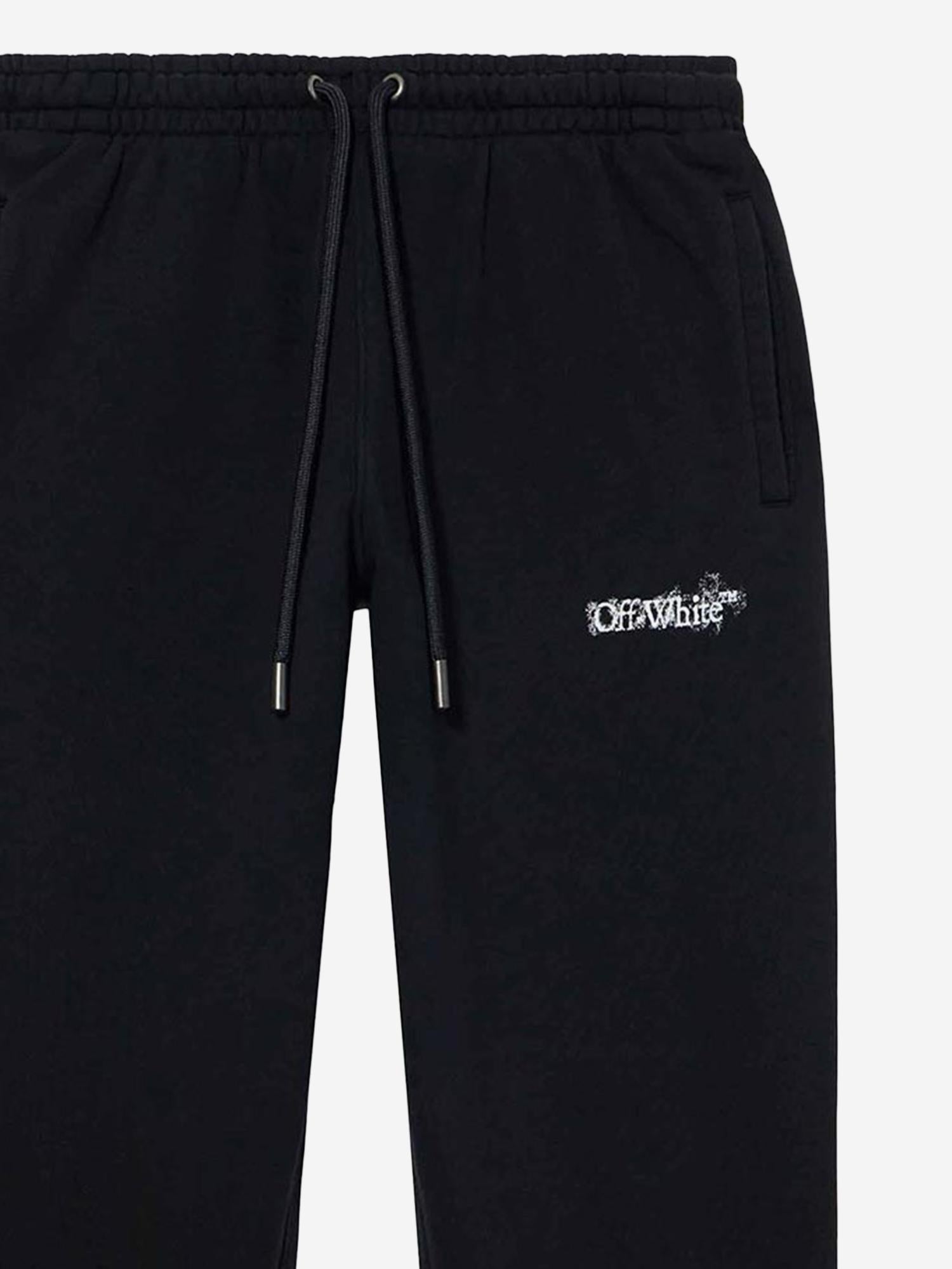 PANTALONI IN COTONE CON LOGO 44MCH057S26F003001 0001 OFF-WHITE 