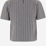 MAGLIA IN LANA E CASHMERE A COSTE 850582 XKFAZ1176 GUCCI 
