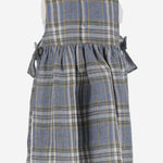 ABITO IN LINO STAMPA MADRAS P24VA328L3021 429 IL GUFO KIDS 