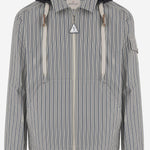 GIUBBOTTO IN COTONE A RIGHE CON CAPPUCCIO IN NYLON 1G00035 599J6S70 MONCLER 