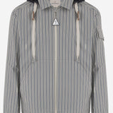 GIUBBOTTO IN COTONE A RIGHE CON CAPPUCCIO IN NYLON 1G00035 599J6S70 MONCLER 
