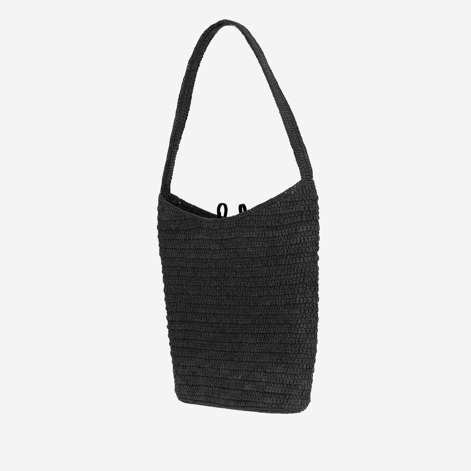 BORSA A SPALLA IN RAFIA ALMA W2173W27 BLK THE ROW 