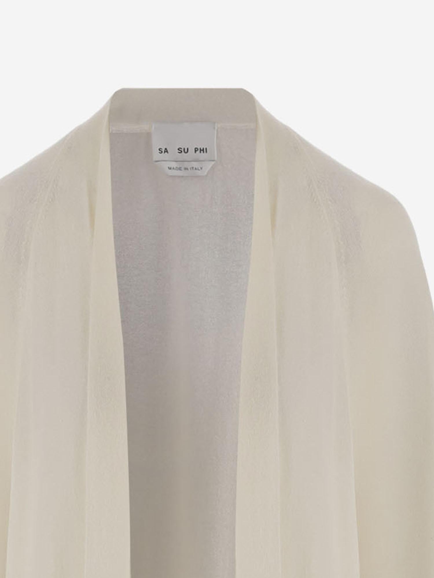 MAGLIA LUNGA APERTA IN CASHMERE E SETA S26735 0101 SASUPHI 