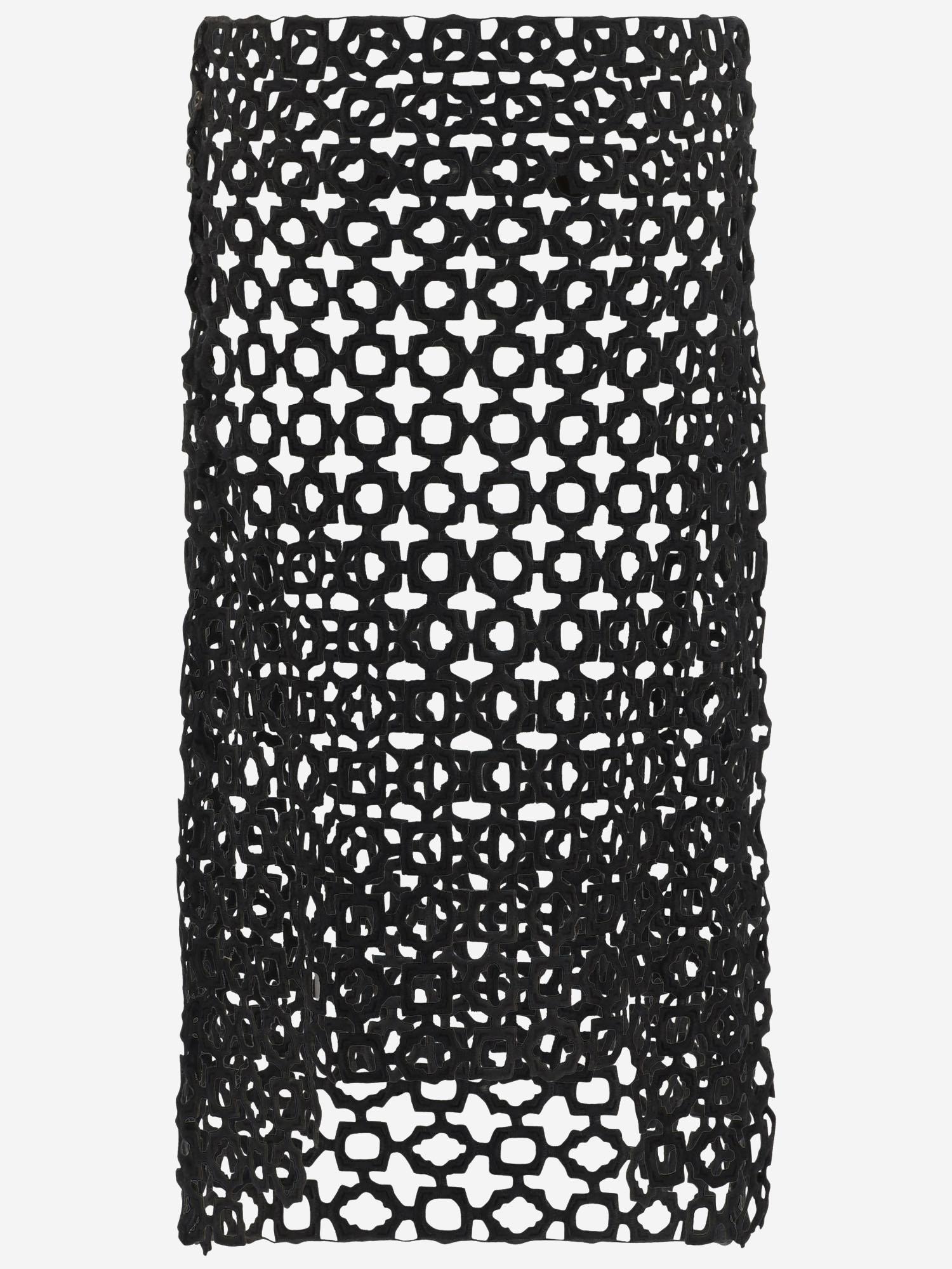 GONNA IN COTONE CON MOTIVO GEOMETRICO S004 GLEMBLACK NICCOLO PASQUALETTI 