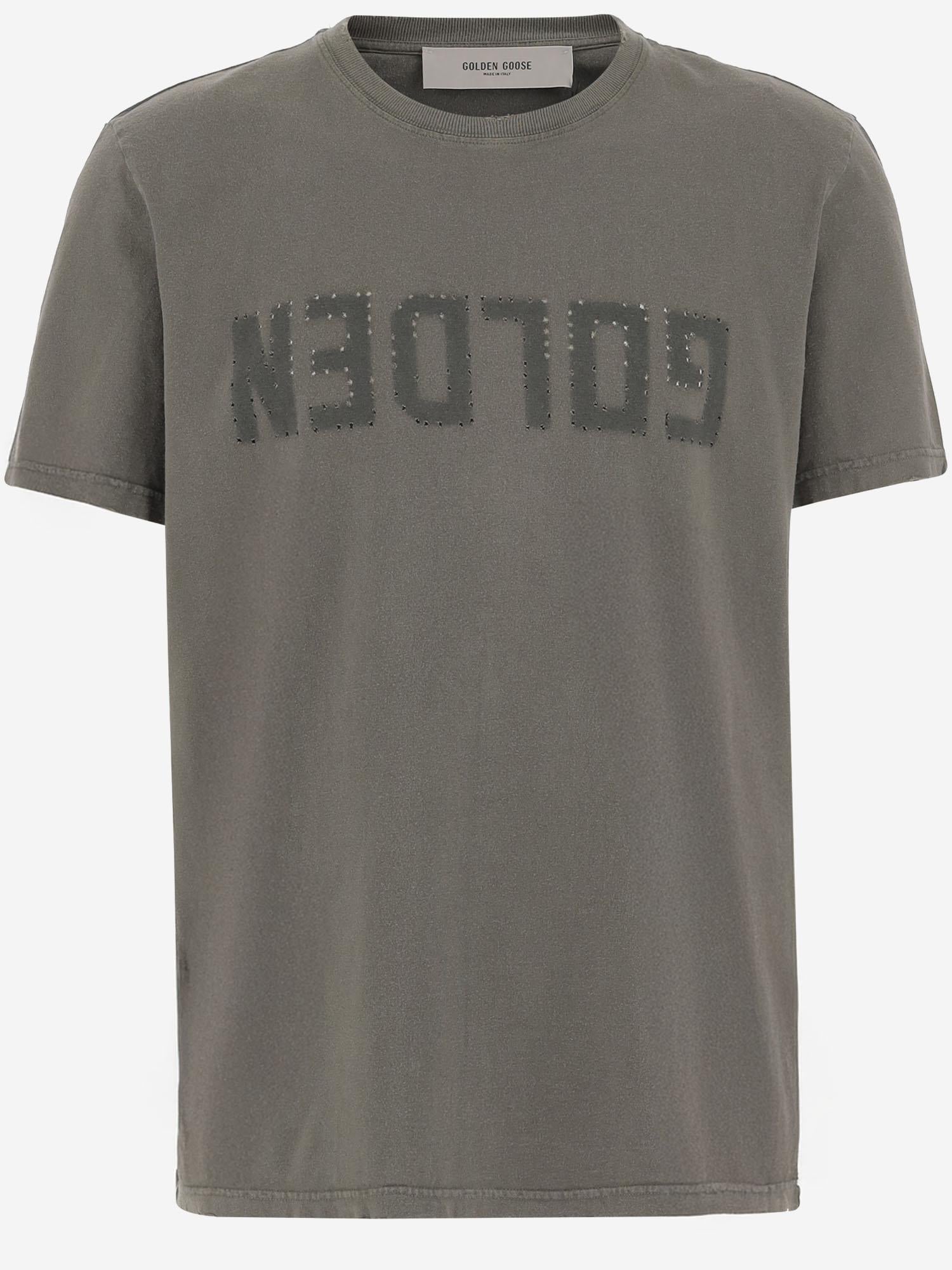 T-SHIRT IN COTONE CON LOGO GMP01220 P00067135479 GOLDEN GOOSE 