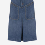 GONNA AL GINOCCHIO IN DENIM DI COTONE CH25ADJ01251 427 CHLOE 