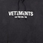 FELPA IN MISTO COTONE CON LOGO UE54HD220B BLACK VETEMENTS 