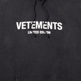 FELPA IN MISTO COTONE CON LOGO UE54HD220B BLACK VETEMENTS 