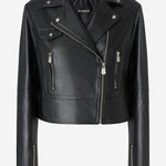 GIACCA CHIODO STILE BIKER IN NAPPA 106247 A32IZ99 PINKO 