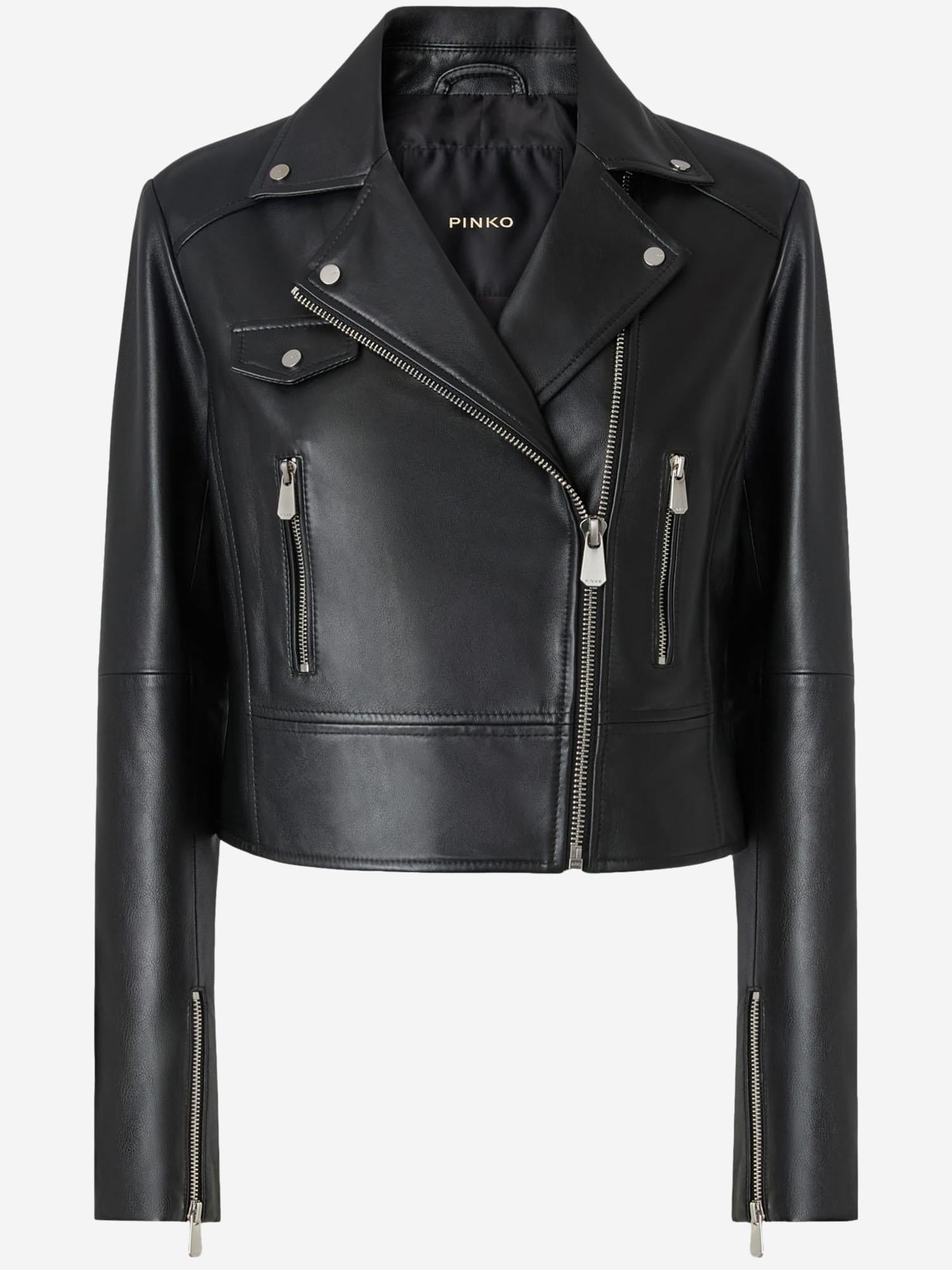 GIACCA CHIODO STILE BIKER IN NAPPA 106247 A32IZ99 PINKO 