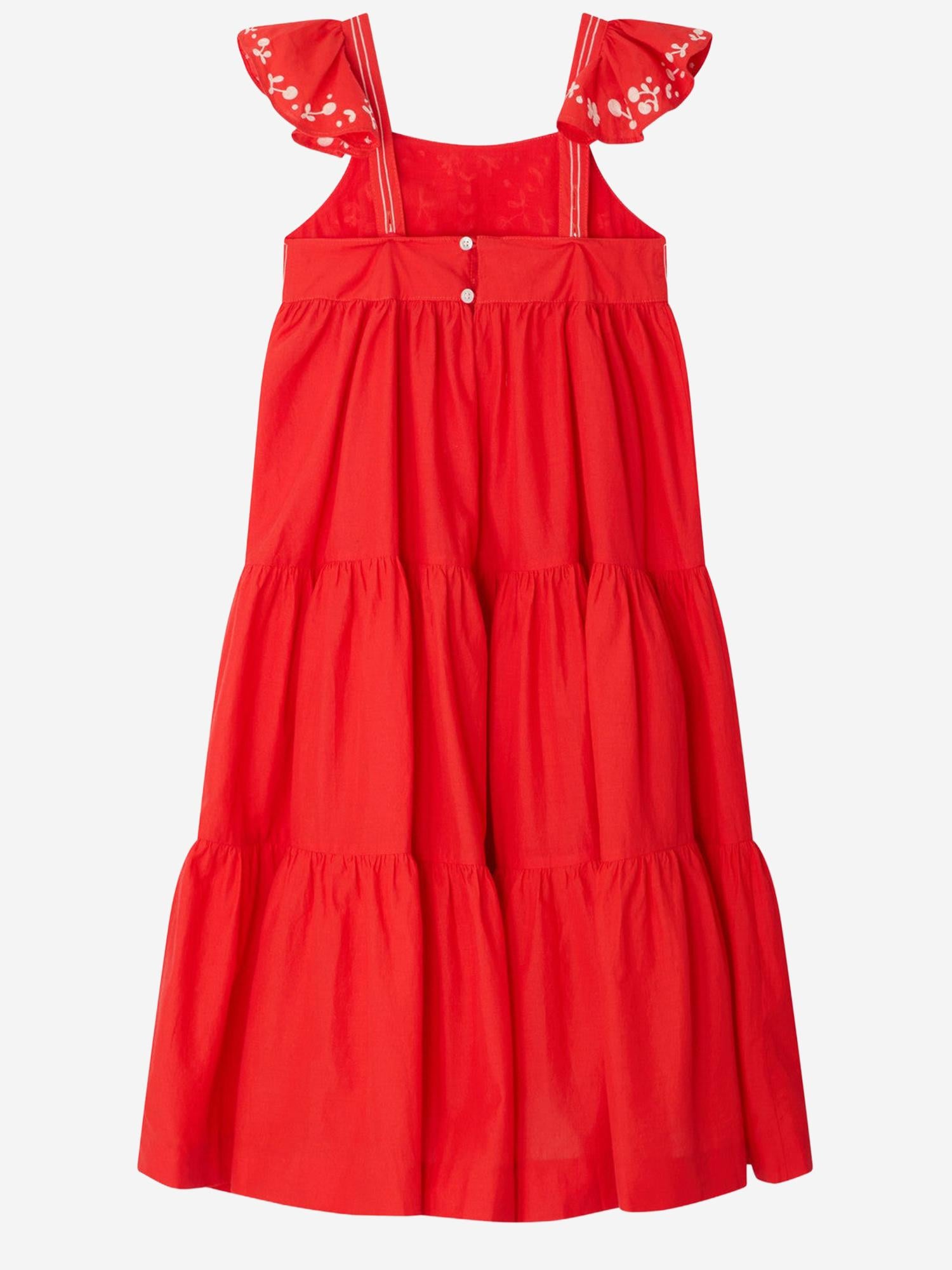 ABITO CORA IN COTONE  CON RICAMO LOGO S06GDRW00035 051A BONPOINT KIDS 