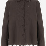 CAMICIA IN COTONE CON RICAMI FLOREALI 22237 512 THE.GARMENT 