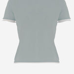 T-SHIRT IN CASHMERE CON BORDI A CONTRASTO KNJP2616 128 ARCH4 