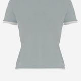 T-SHIRT IN CASHMERE CON BORDI A CONTRASTO KNJP2616 128 ARCH4 