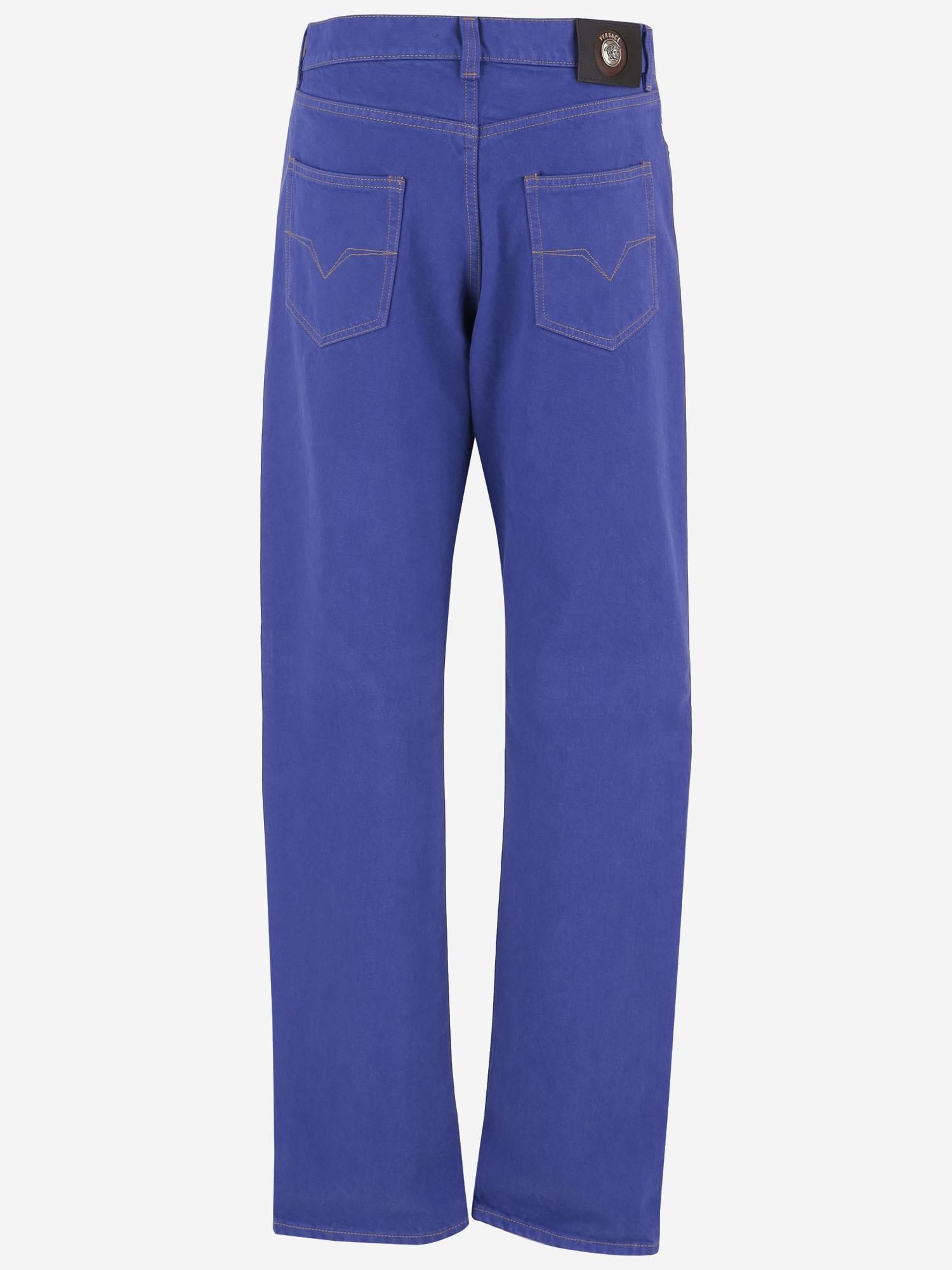 JEANS IN COTONE A GAMBA DRITTA 1024569 1A178711DB10 VERSACE 