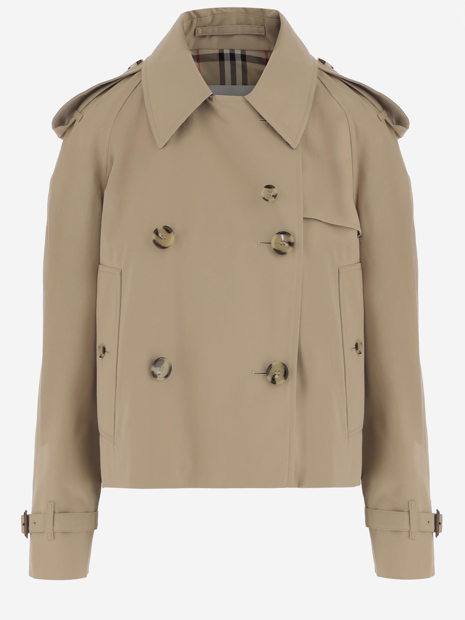 Giacca trench cropped in cotone 8115792 HONEY BURBERRY 