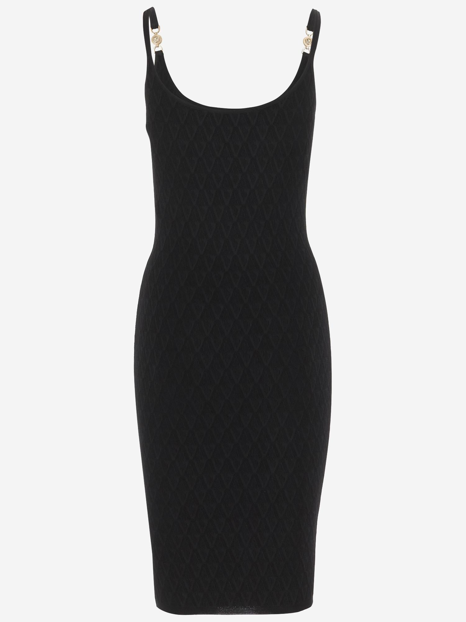 ABITO IN MAGLIA CON TEXTURE A V JACQUARD STRETCH 1011396 1A159781B000 VERSACE 