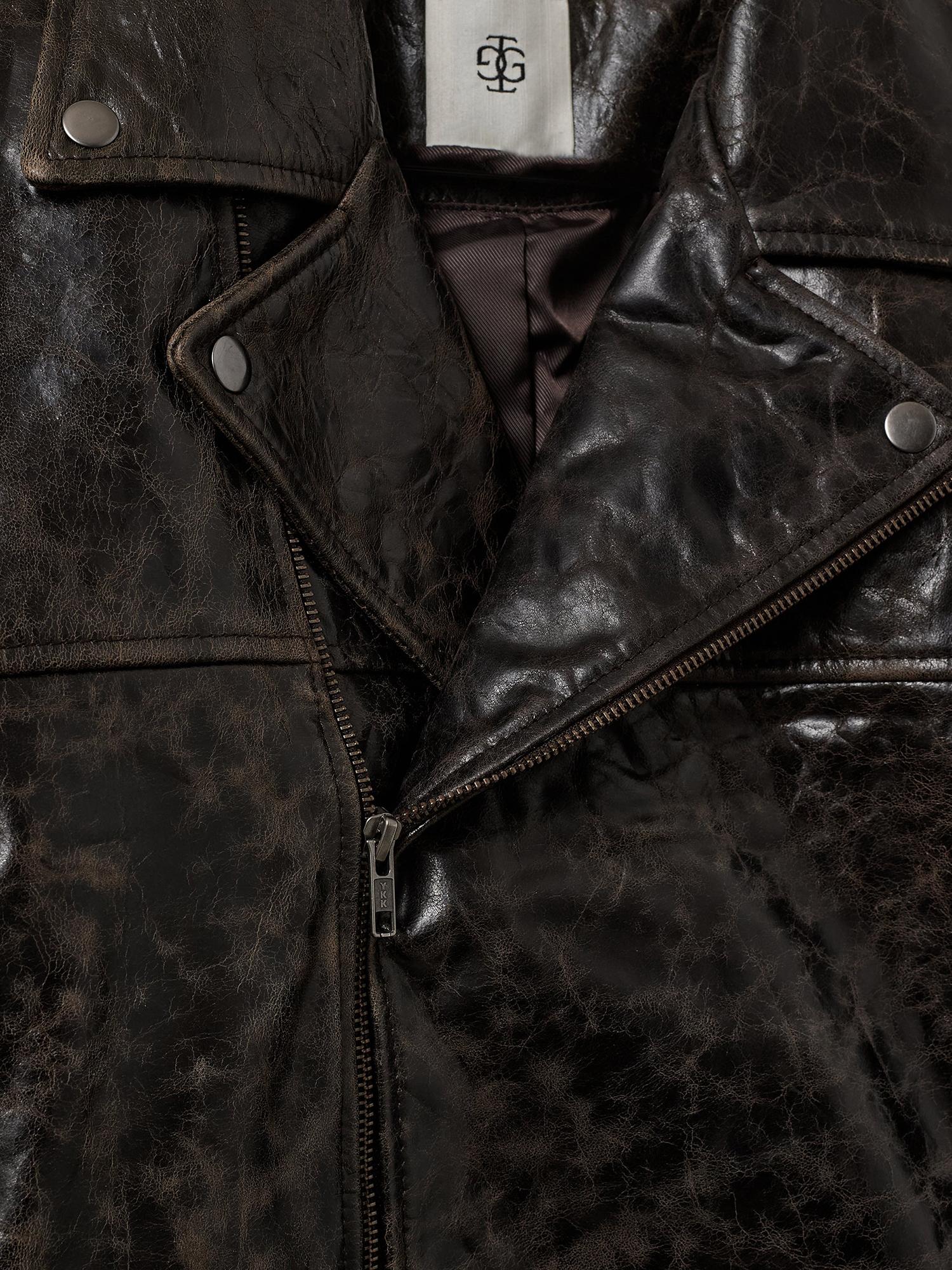GIUBBOTTO BIKER IN PELLE DI AGNELLO 22178 961 THE.GARMENT 