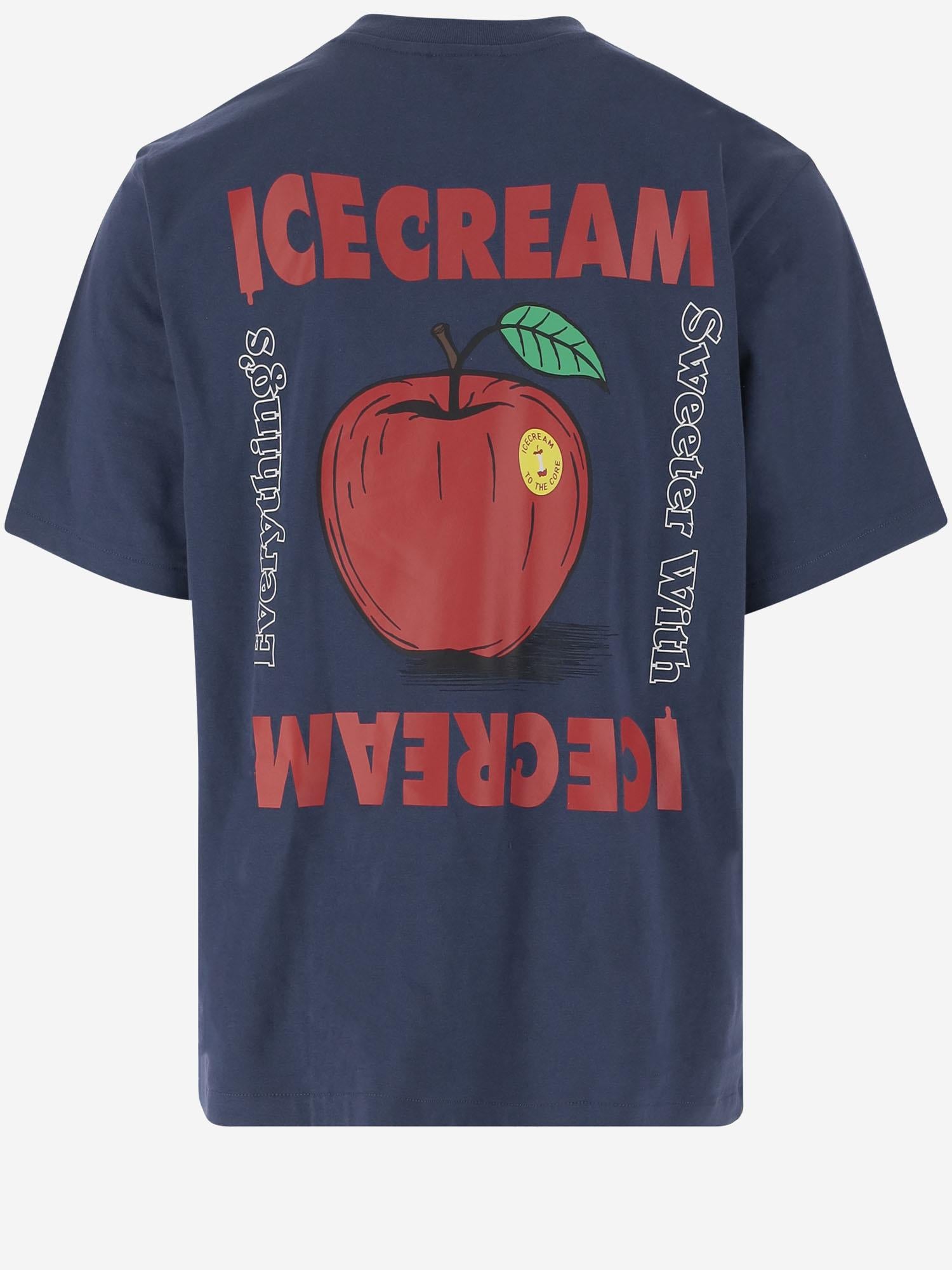 T-SHIRT IN COTONE CON LOGO IC25352 NAVY ICECREAM 