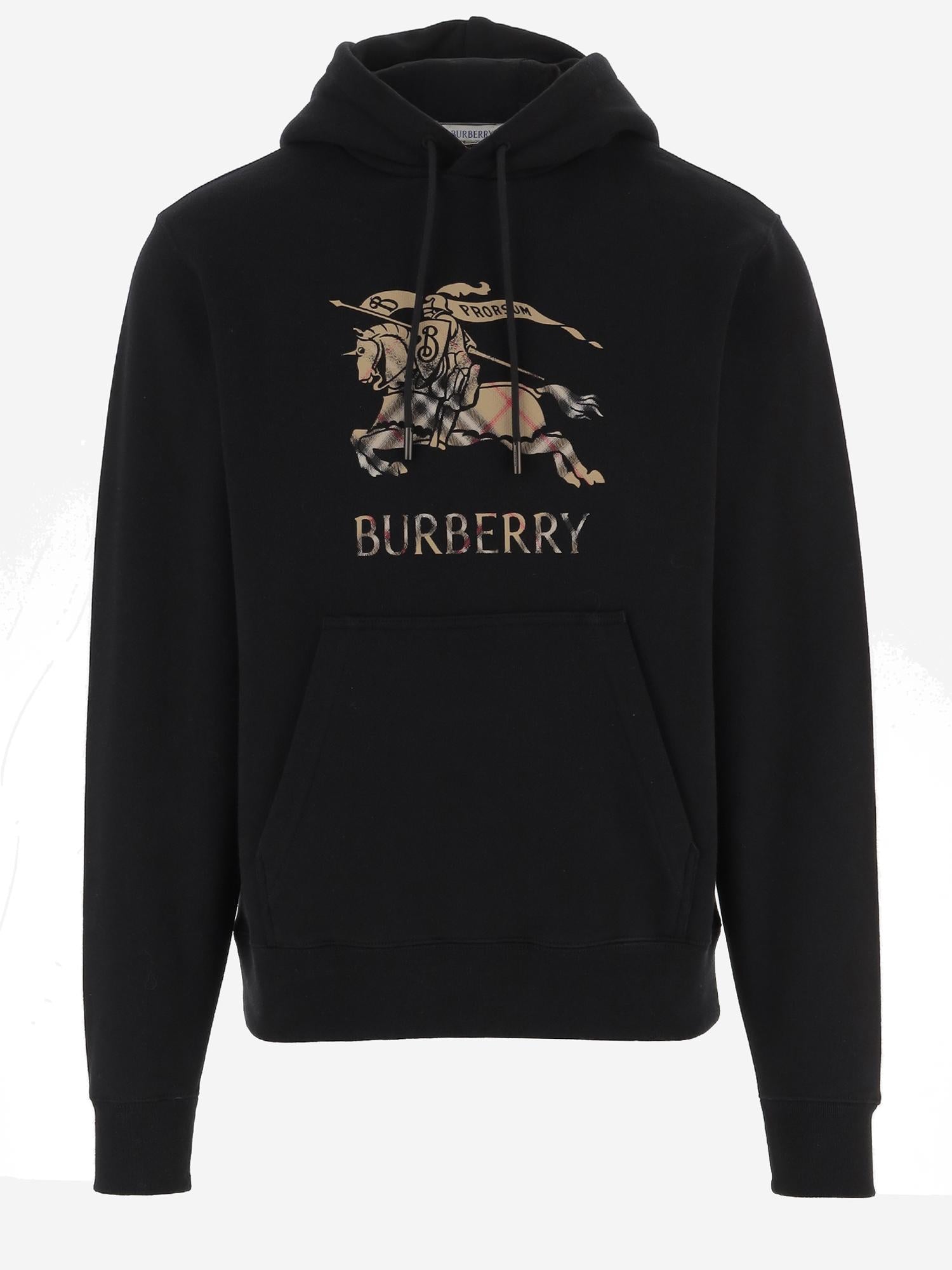 FELPA IN COTONE CON LOGO 8119021 BLACK BURBERRY 