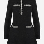 MINI ABITO IN MAGLIA DI MISTO COTONE CON MICRO PAILLETTES RS25035SB BLACK SELF PORTRAIT 