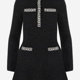 MINI ABITO IN MAGLIA DI MISTO COTONE CON MICRO PAILLETTES RS25035SB BLACK SELF PORTRAIT 