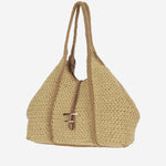 Borsa Shopping T Timeless in rafia XBWTSBFE400 TBG8O59 TODS 