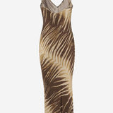 ABITO IN VISCOSA CON STAMPA TROPICALE 80PAO925 NS819751 JUST CAVALLI 