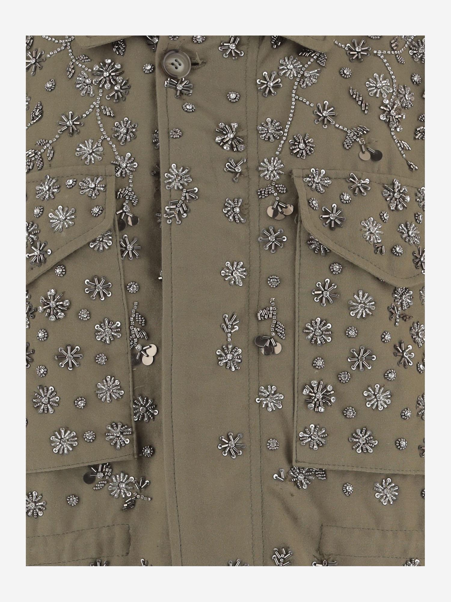 GIACCA IN COTONE RICAMATA CON APPLICAZIONI LUCIABRIGHT SAGE NOVELLE 