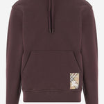 FELPA IN COTONE CON PATCH CHECK 8114990 WINE RED BURBERRY 