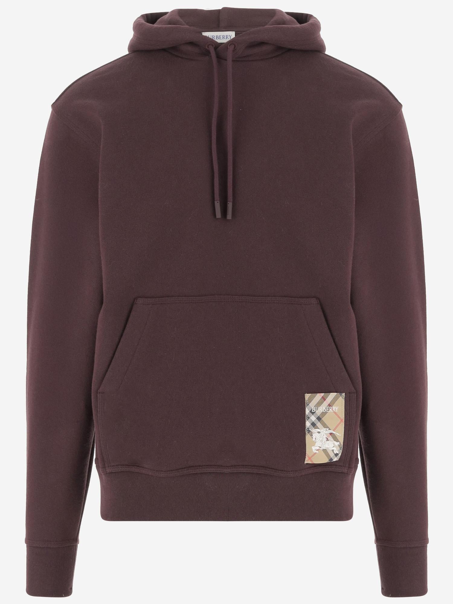 FELPA IN COTONE CON PATCH CHECK 8114990 WINE RED BURBERRY 