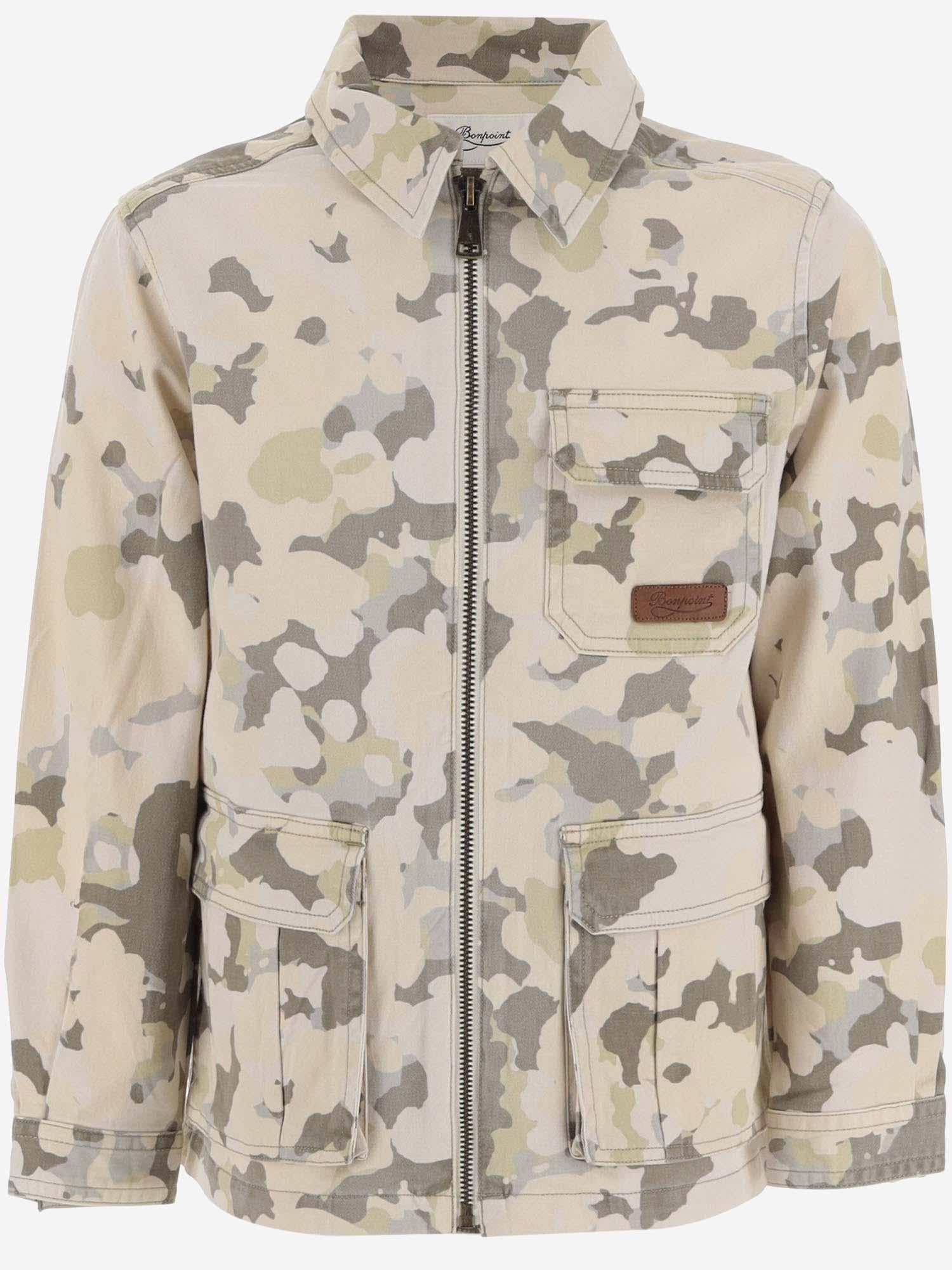 GIACCA IN COTONE STRETCH CON MOTIVO CAMO S04BJAW00008 905 BONPOINT KIDS 