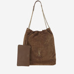 BORSA POCHON JAMIE GRANDE IN PELLE SCAMOSCIATA 828350 1U8P72916 SAINT LAURENT 