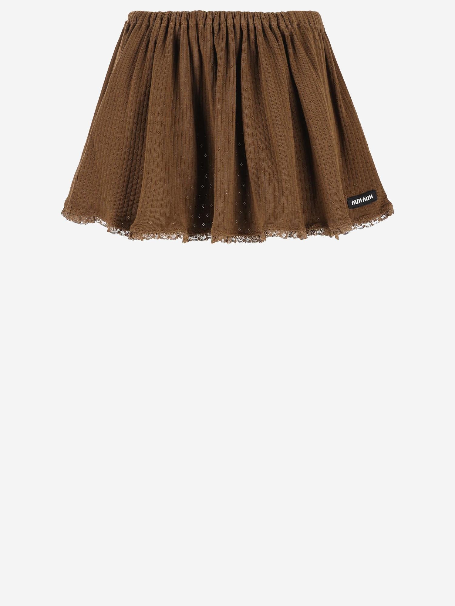 MINIGONNA IN COTONE CON LOGO MG2654 19DFF0324 MIU MIU 