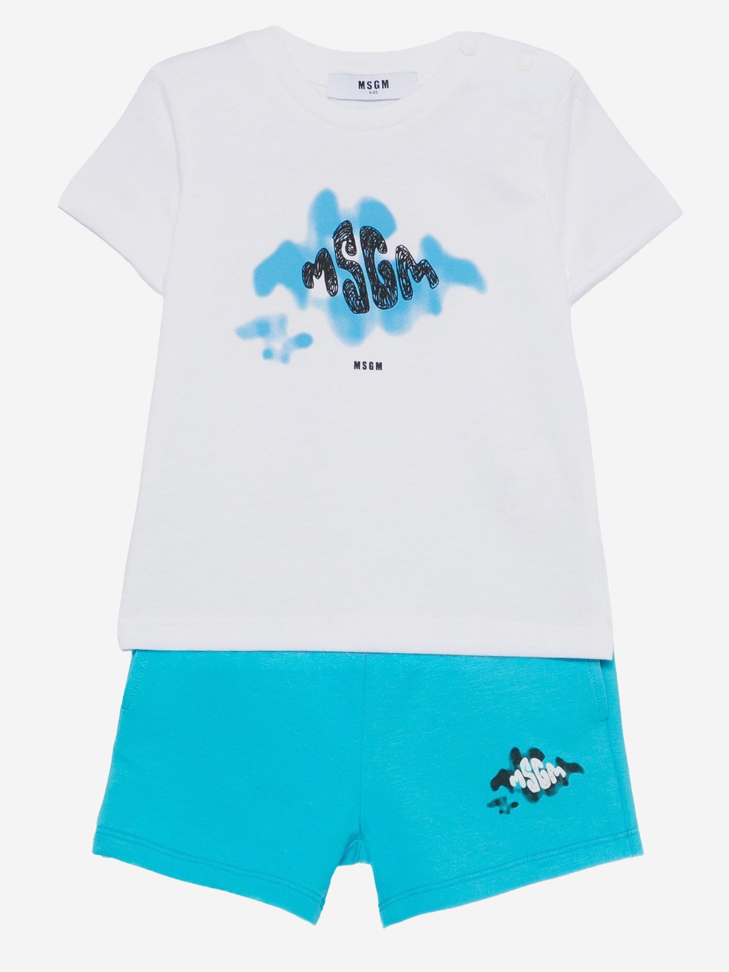 SET DA DUE PEZZI IN COTONE S6MSNBTR272 115 MSGM KIDS 