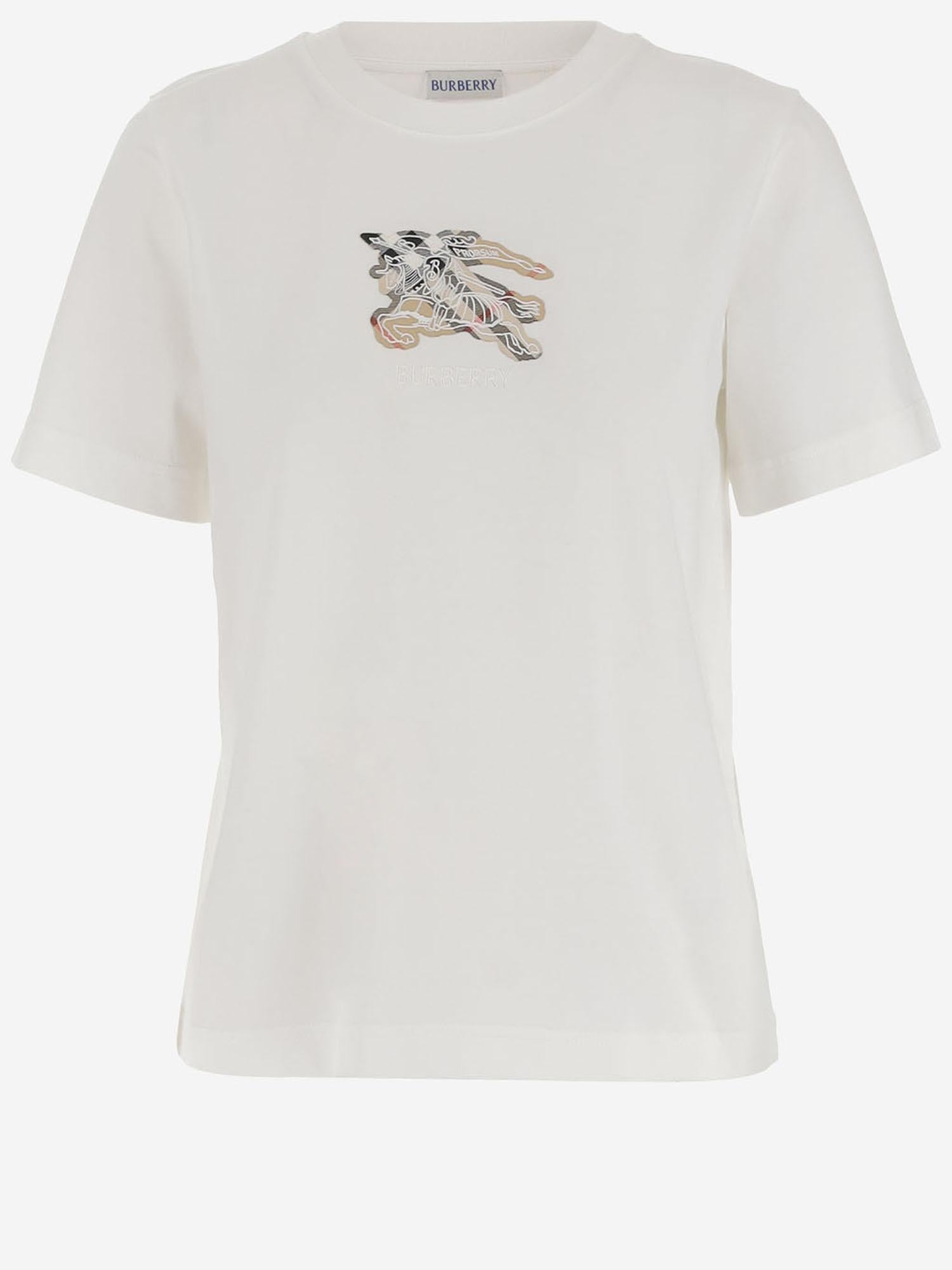 T-SHIRT IN COTONE CON LOGO 8116161 CHALK BURBERRY 